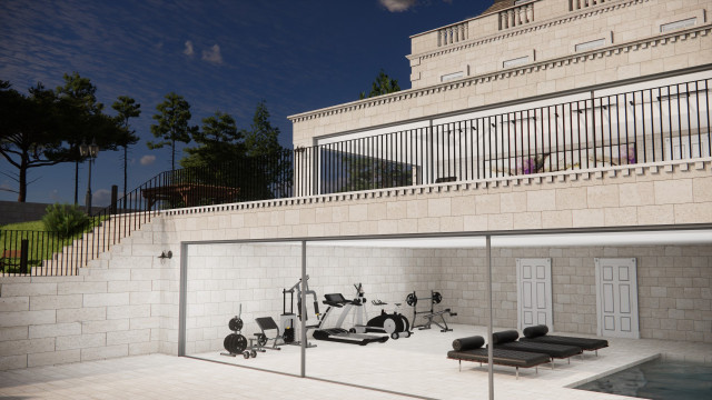 pool traditional house balcony terrace