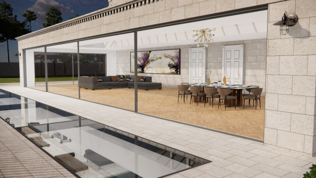 stone house traditional gym rooflight