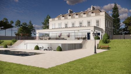 traditional new build stone house